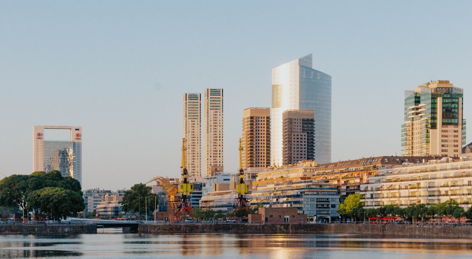 Residential high-rises in Buenos Aires at dusk